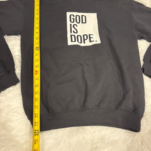 God Is Dope logo black hooded sweatshirt unisex Size Small - Picture 3 of 8